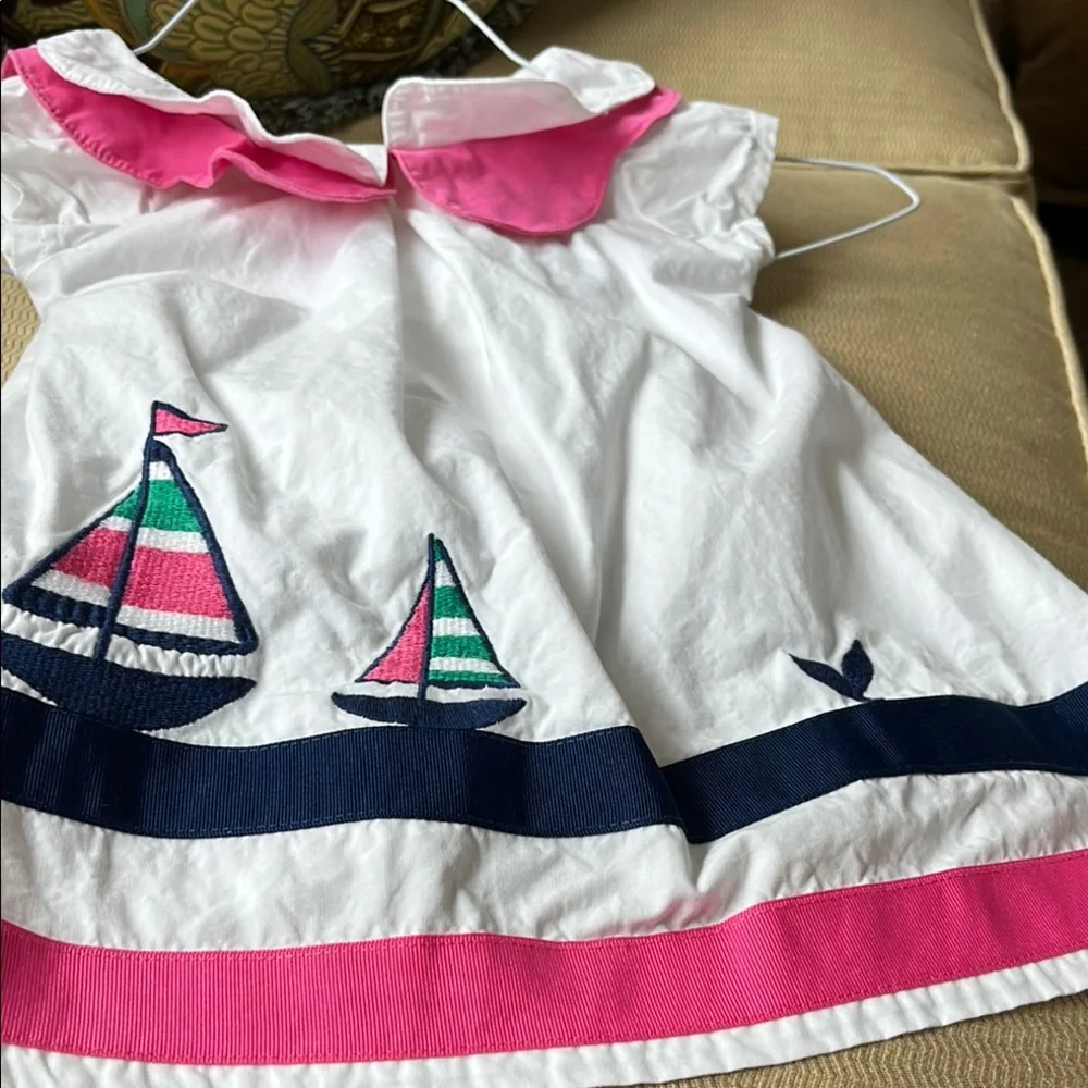Gymboree White dress with Pink Collar